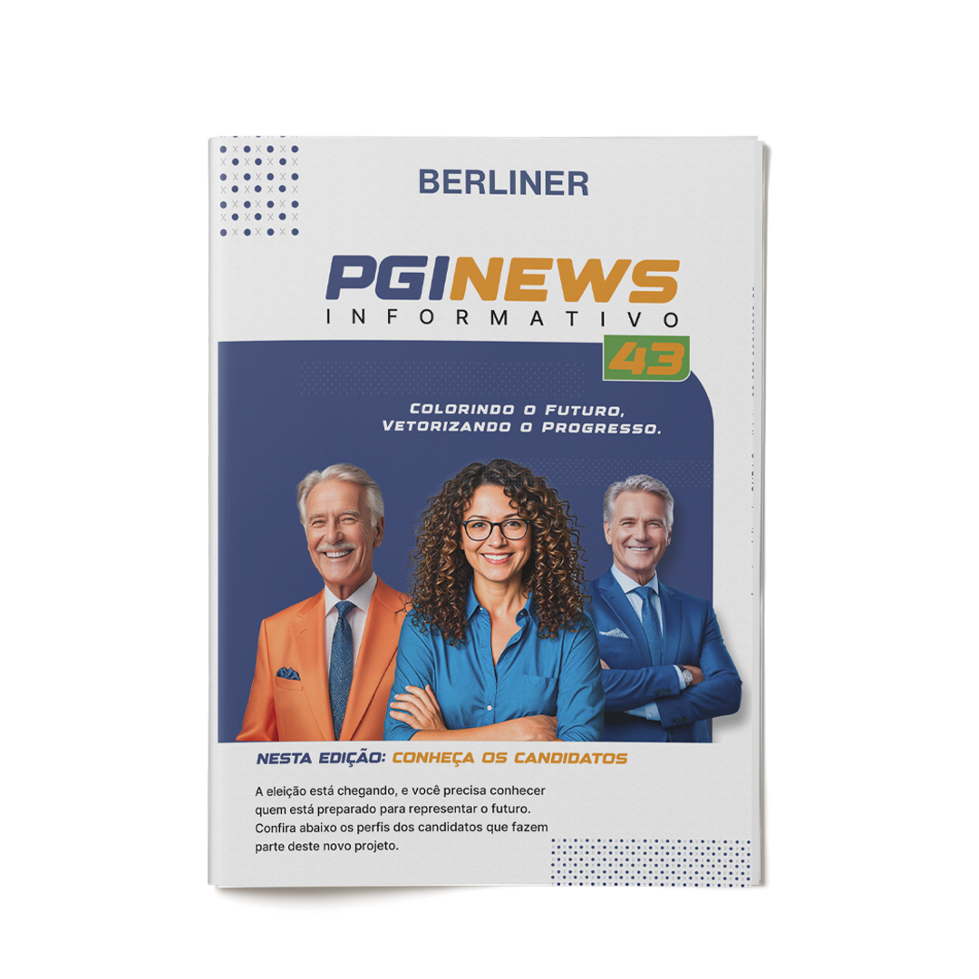 Jornal formato Berliner de campanha em papel jornal 48g ou offset sulfite 63g